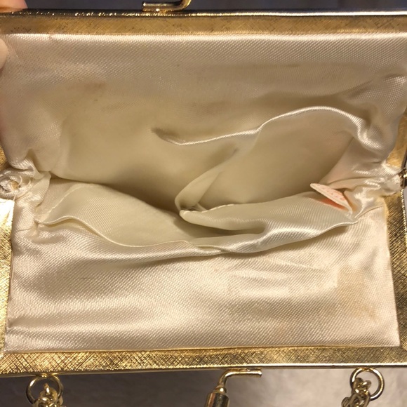 Du Val white gold and silver beaded bag purse - Picture 2 of 8